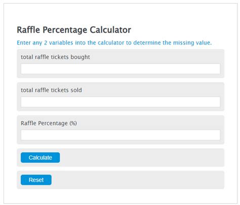 odds of winning a raffle calculator